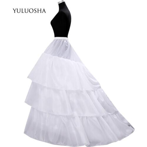 YULUOSHA Sexy Ruffle Underskirt for Wedding Dress Bridal Tulle Dress Puffy Skirt Petticoat White Underskirt Vestido De Noiva
