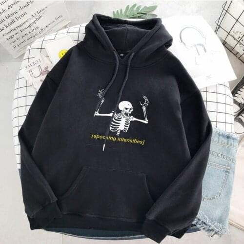 Punk women autumn new hooded jacket street style pattern chic clothing ins Korean style preppy style loose casual mujer hoodies