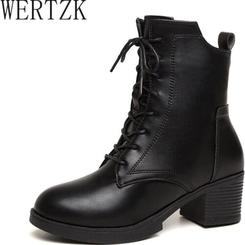 Boots Women 2021 Autumn Winter New Zipper Waterproof Platform Thick-soled Short Boots High Heel Ladies boots Shoes Women