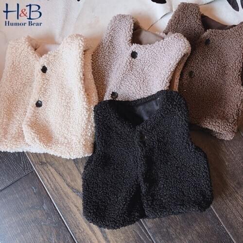 Humor Bear Girls Sleeveless Vest 2020 Winter Fashion Faux Fur Vest Short Fur Vest Warm Toddler Top 3-7Y