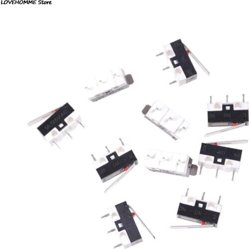 ZLinKJ 10pc Tact Micro Mouse Switch mini Tripod Rectangular Micro Switch AC 125V 1A SPDT Momentary Long Hinge Lever Micro Switch
