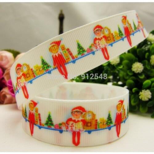 1493028,22mm Christmas Series Printed grosgrain ribbon, DIY handmade materials, headwear accessories, wedding gift wrap