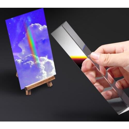 30x30x100mm Triangular Prism BK7 Optical Prisms Glass Physics Teaching Refracted Light Spectrum Rainbow Science Experiment Toys