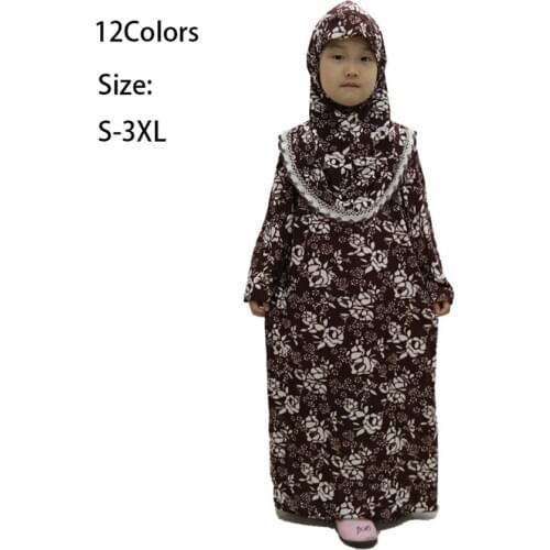 Abaya (12 Pieces/lot) Wholesale Muslim Latest Designs Islamic Clothing Girls Kids Kaftan Hijab Dress In Stock Prayer Dubai Robe