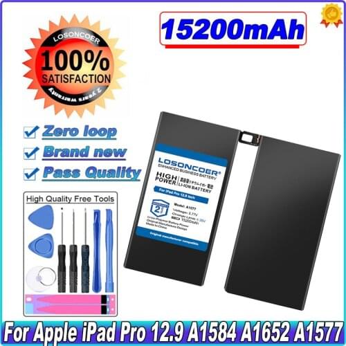 LOSONCOER 11500mAh Tablet battery For Apple iPad Pro 12.9 A1584 A1652 A1577 Replacement High Capacity bateria +Tools