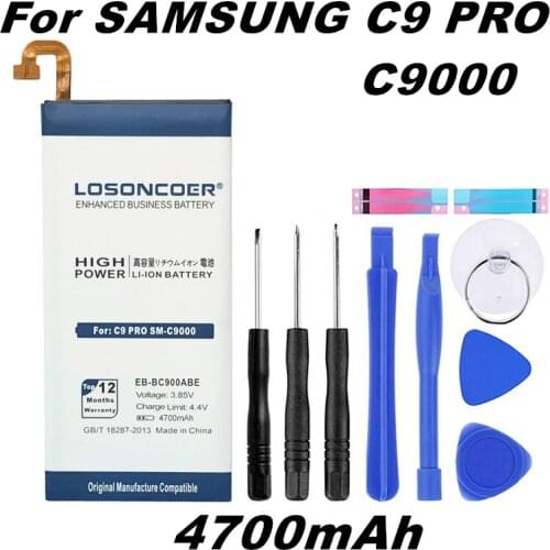 LOSONCOER 4700mAh EB-BC900ABE For Samsung Galaxy C9 Pro Duos/C9 Pro,SM-C9008 SM-C9000 SM-C900Y SM-C900F Good Quality Battery