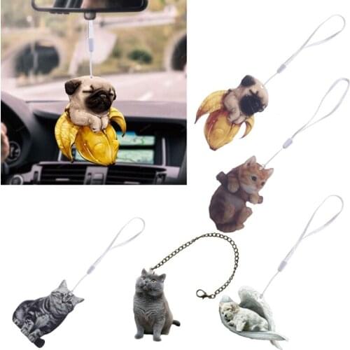 N0HF Automotive Rear View Mirror Pendants 3D Effect Vehicle Interior Decorations Excellent Presents for friends Family