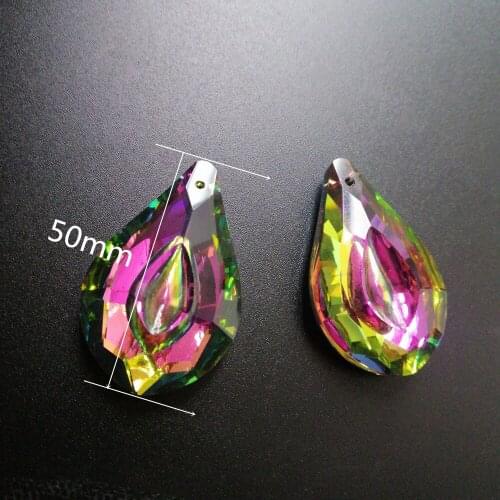 Camal 2PCS 50MM Rainbow Color Crystal SunCatcher Chandelier Lamp Prisms Hanging Pendants Home Party Lighting Lamp Decoration DIY