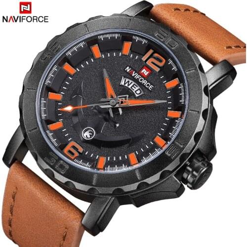 NAVIFORCE Luxury Watch Brand Sports Leather Water Ressistance Watches Men’s Quartz Analog Digital Watch Male Relogio Masculino