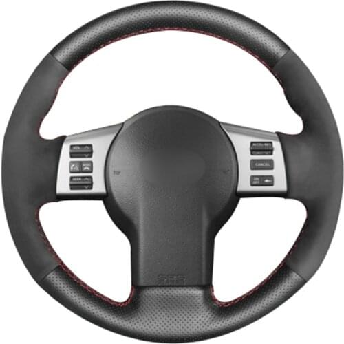 Black Synthetic Leather Black Suede Car Steering Wheel Cover for Infiniti FX FX35 FX45 2003-2008 Nissan 350Z 2003-2009
