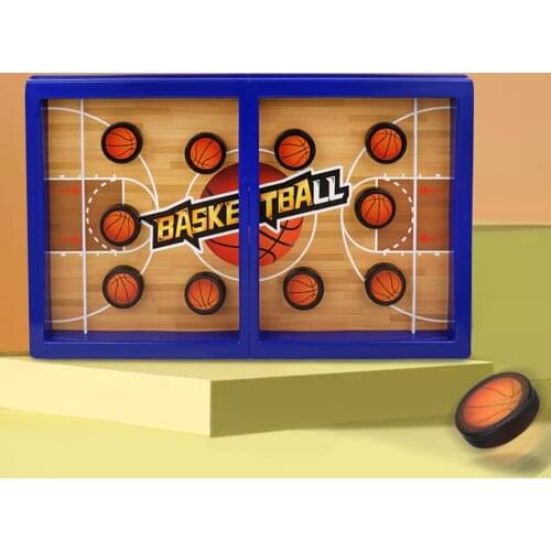 Basketball Style Wooden Fast Sling Puck Slingpuck Slingshot Hockey Board Tabletop Game with 10 Chess Pieces for Adult Child Gift