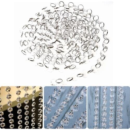 33 FT Crystal Clear Acrylic Bead Garland Chandelier Hanging Party Wedding Christmas Supplie Decoration Garlands Strand Curtain