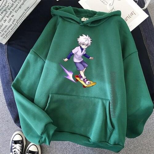 Killua Zoldyck Hunter X Hunter Hoodies Printed Japanses Anime Aesthetic Grunge Hoodie Women Autumn Student Fashion Tops Hoody
