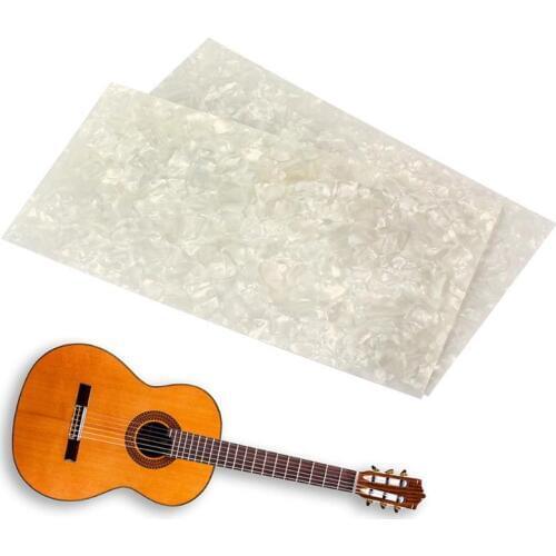 2pcs White Pearl Celluloid Guitar Head Veneers 200x100x1mm Shell Sheets Guitar Parts For Luthier Work Musical Instruments