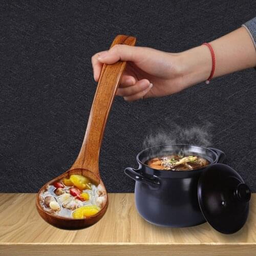 MagiDeal Natural Wooden Bamboo Ladle Scoop For Soups, Sauces, Casseroles, Porridge, 3 Sizes to Choose