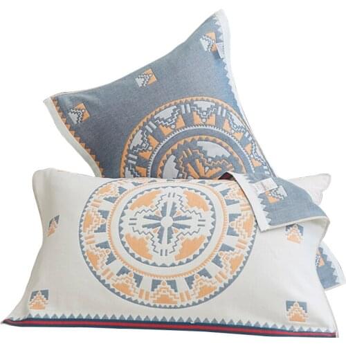 Pure Cotton Pillow Cover One-Pair Package Cotton Household Thickened Gauze Single Student Cover Towel Non-Slip Non-Slip Stiff