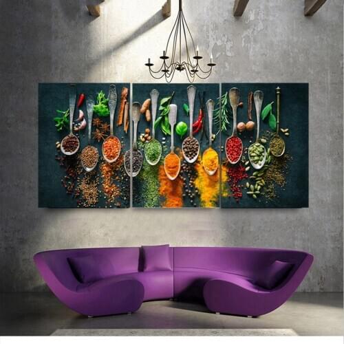 Still Life Seasoning kitchen Decoration Triptych Diamond painting cross stitch Diamond Embroidery Sale Full Square round drill