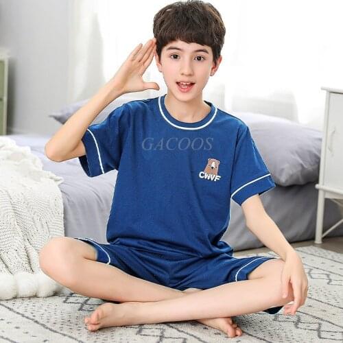 Teen Boys Clothing Childrens Pajama Sets Summer Cotton Sleepwear For Kids Baby Nightwear Home Clothes Toddler Girls Pyjamas