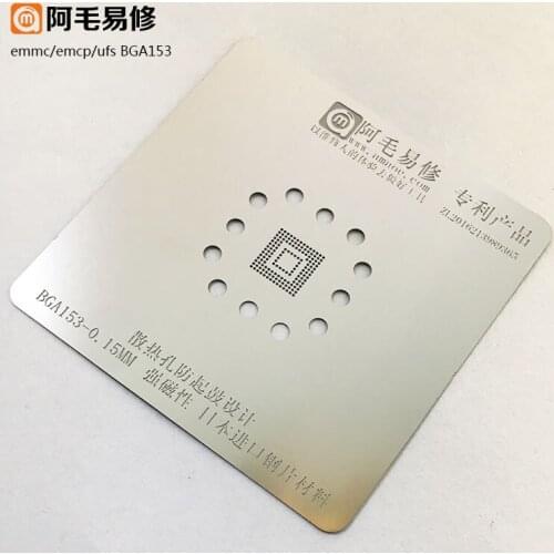 Suitable for EMMC/EMCP/UFS/BGA153/162/169/186/221/254 memory chips BGA back ball template kit n mesh soldering template