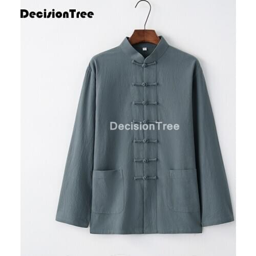 2021 traditional chinese blouse male clothing man top oriental v collar shirt linen men kimono shirt outfit zen tea blouse