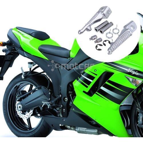 Silver Motorcycle Front Aluminum Rider Insert Foot Rest Pedal Footpeg For Kawasaki Ninja ZX6R ZX636 ZX-6R Free Shipping