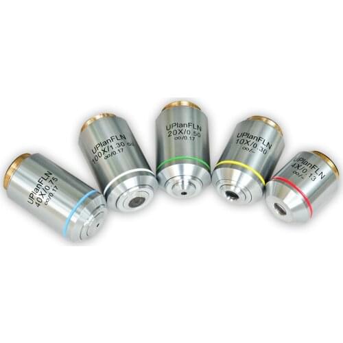 Infinity System Semi-apochromatic Plan Fluorescent Objective Lens 4X 10X 20X 40X 100X 20mm RMS Thread Interface