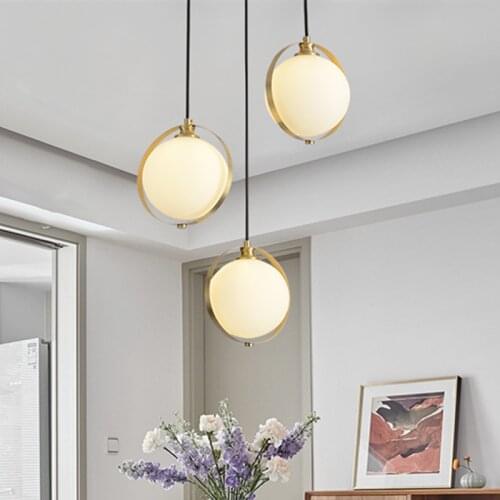 Nordic mini pendant light Bedroom Bedside art deco light Golden Decoration ring pendant lighting for Living Dining Room restaura