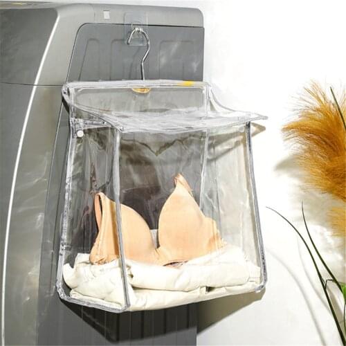 Clothes Storage Bag Waterproof Dustproof Clear Underwear Organizer Hanging TUP Pouch Bathroom Dormitory Storage Bag