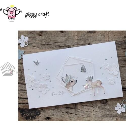 Piggy Craft metal cutting dies cut die mold 5Pcs Pentagonal frame Scrapbook paper craft knife mould blade punch stencils dies