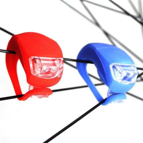 Bicycle Front Light Silicone LED Head Front Rear Wheel Bike Light Waterproof Cycling With Battery Bicycle Accessories Bike Lamp