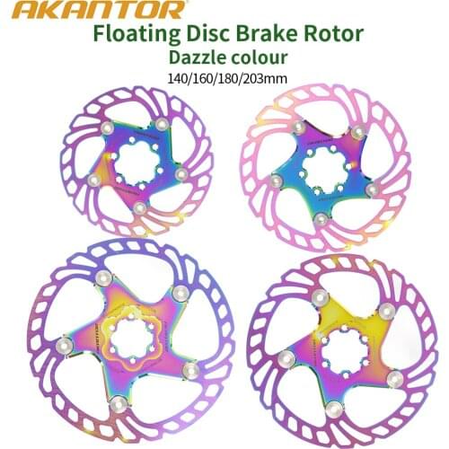 Bicycle Brake Cooling Floating Disc 203/180/160/140mm Colorful Floating Disc Rotor For MTB Road Bike Heat Disippation Brake Pad