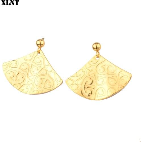XLNT 2019 Vintage Earrings Large for Women Statement Earrings Geometric Gold Metal Pendant Earrings Trend Fashion Jewelry