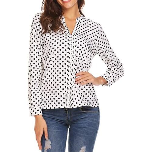 Womens Polka Dot Printed T-shirt White Black Red Shirt Camiseta Mujer Estampada Ropas Feminina Blusas Bluzas Mujer 2021 Verano