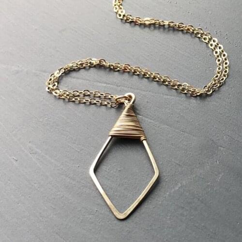 925 Silver Hammered Geometric Necklace Handmade Gold Filled Choker Pendants Boho Collier Femme Kolye Jewelry Necklace