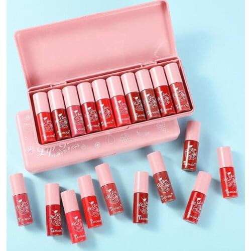 10 Colors/set Liquid Lip Gloss Set Waterproof Long-lasting Silky Matte Shimmer Lipgloss Tubes Lip Makeup Tool