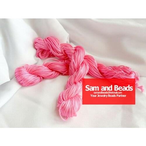 1U Pick! Quality ! 1mm Chinese Knot Nylon Macrame Thread Cord Wire Beading Bracelet 27YDs Pink Free Shipping