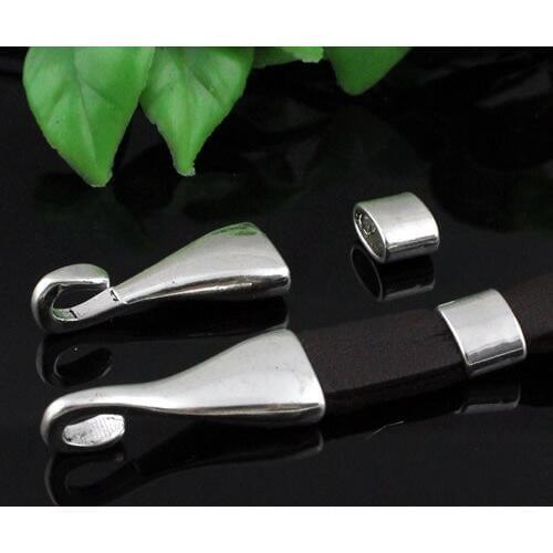 20sets/lot Antique Silver Fold Over Lobster Clasp For Necklace Bracelet Chain DIY Jewelry Accessory 32x13mm,fit:10x3mm K04270