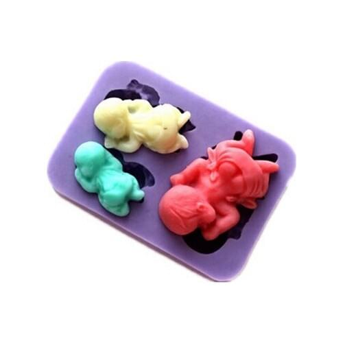 3 big Medium and small Lying child modelling chocolate mold silicon fondant Cake decoration mold wholesale fondant mold