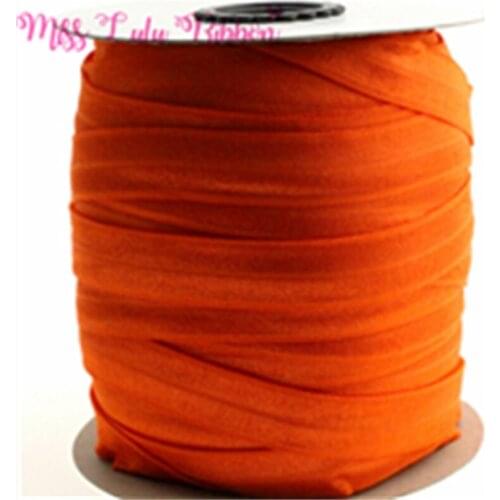 5/8"16mm torrid orange fold over elastic ribbon solid matt foe webbing DIY handmade hair bows gift wrap decorations 50 yards