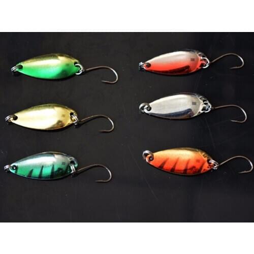 6Pcs Fishing Spoon Spinner Lure Metal Hard Artificial Lures Colorful With Hook Sequins Baits Fishing Tackle