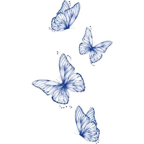 70MM×140MM blue and white butterfly net red tattoo stickers waterproof female long-lasting clavicle tattoo stickers female sexy