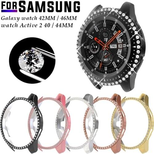 Diamond Protector Case For Samsung Galaxy watch 42MM 46MM / Active 2 40MM 44MM Smartwatch Bumper Hard Pc Shell Protective Cover