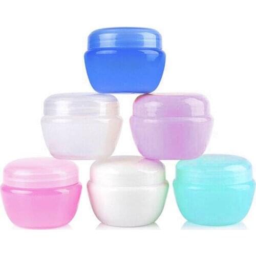 High Quality 12pcs 5G 10g 20g 30g Cream Cosmetic Jar Container Plastic PP clear white blue purple green pink jar sample bottle