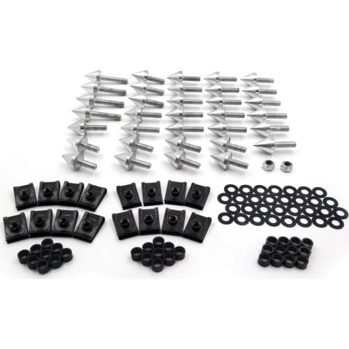 Aftermarket Free shipping motorcycle parts Aluminum Motorcycle Fairing Bolts Kit Screw For 2004-2006 Yamah YZF R1 silver