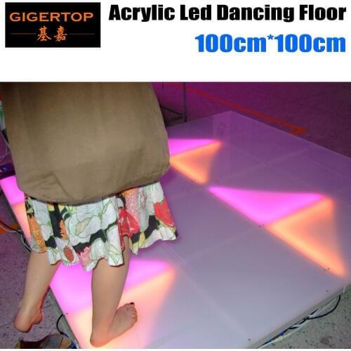 TIPTOP 1M*1M RGB Color Led Dance Floor Acrylic Panel Aluminum Frame ABS Basement DMX Control 7 Channels 960*5mm Leds 110V-240V