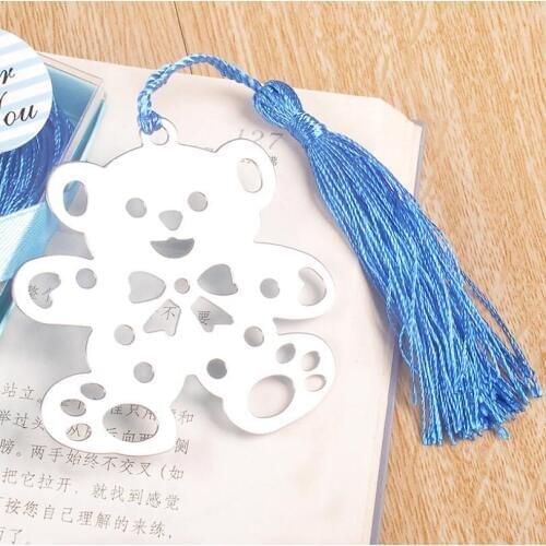 Baby Shower Wedding Party Favors Teddy Bear Bookmark Stainless Steel bookmark Free Shipping LX4316