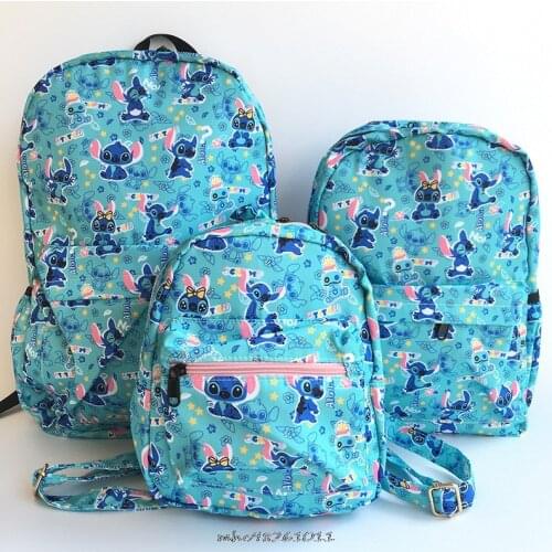 Disney Cartoon Stitch Backpack Cute Cartoon Backpack High Quality PU School Bag Travel Bag For Girls birthday gift