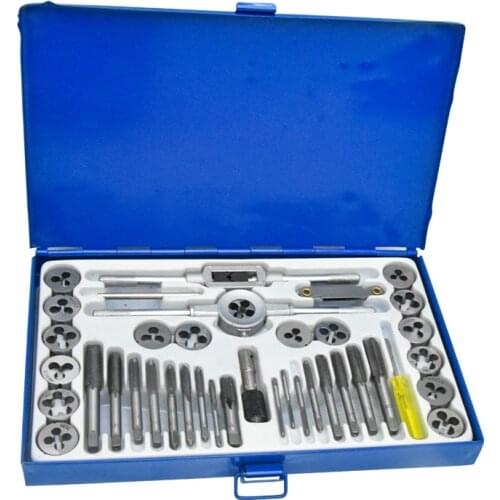 40pcs M3-M12 Metric Taps and Dies Set Wrenches & Die Stocks Tooth Gauge Manual Screw Thread Tap Die Set DIY Hand Tapping Tools