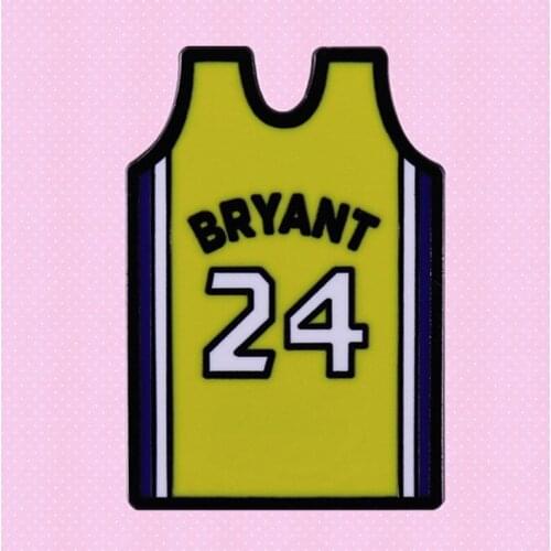 LA Lakers Black Mamba KB Bryant Basketball Star No.24 Jersey Enamel Pin Badge Brooch Souvenir Gift for Fans
