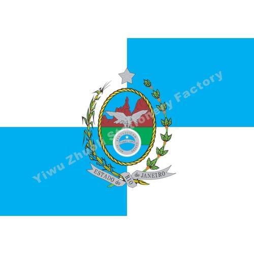 Rio De Janeiro Flag 150X90cm (3x5FT) 120g 100D Polyester Free Shipping